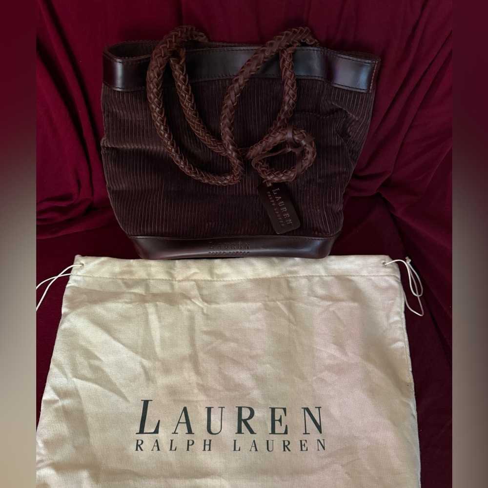 Ralph Lauren Chocolate Brown Corduroy Tote